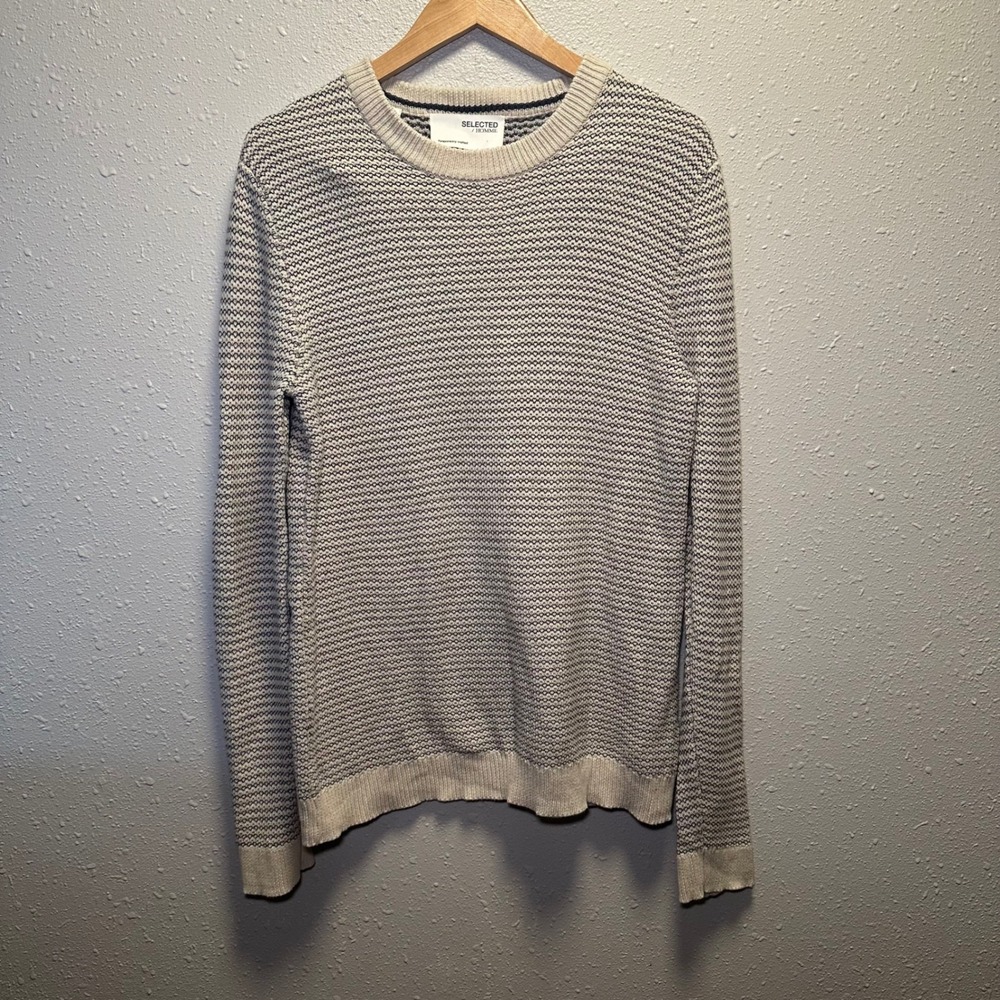 Selected Homme Mens M Sweater Organic Cotton Heritage Stripe Preppy Thick Heavy